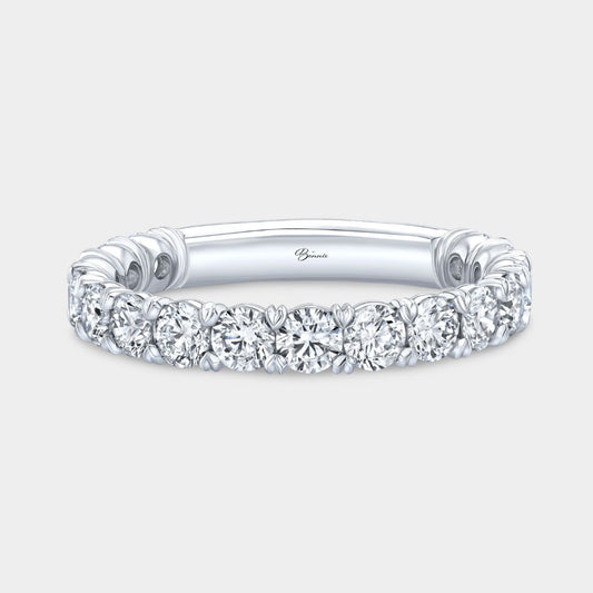 1ct Victoria Lab Grown Round Diamond 2.60mm Platinum Wedding Band