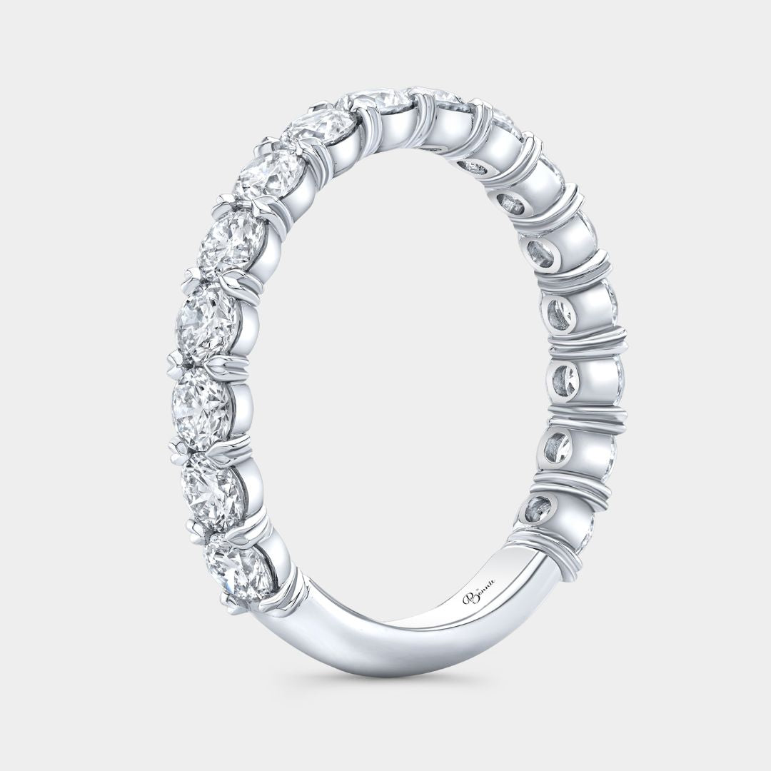 1ct Victoria Lab Grown Round Diamond 2.60mm Platinum Wedding Band