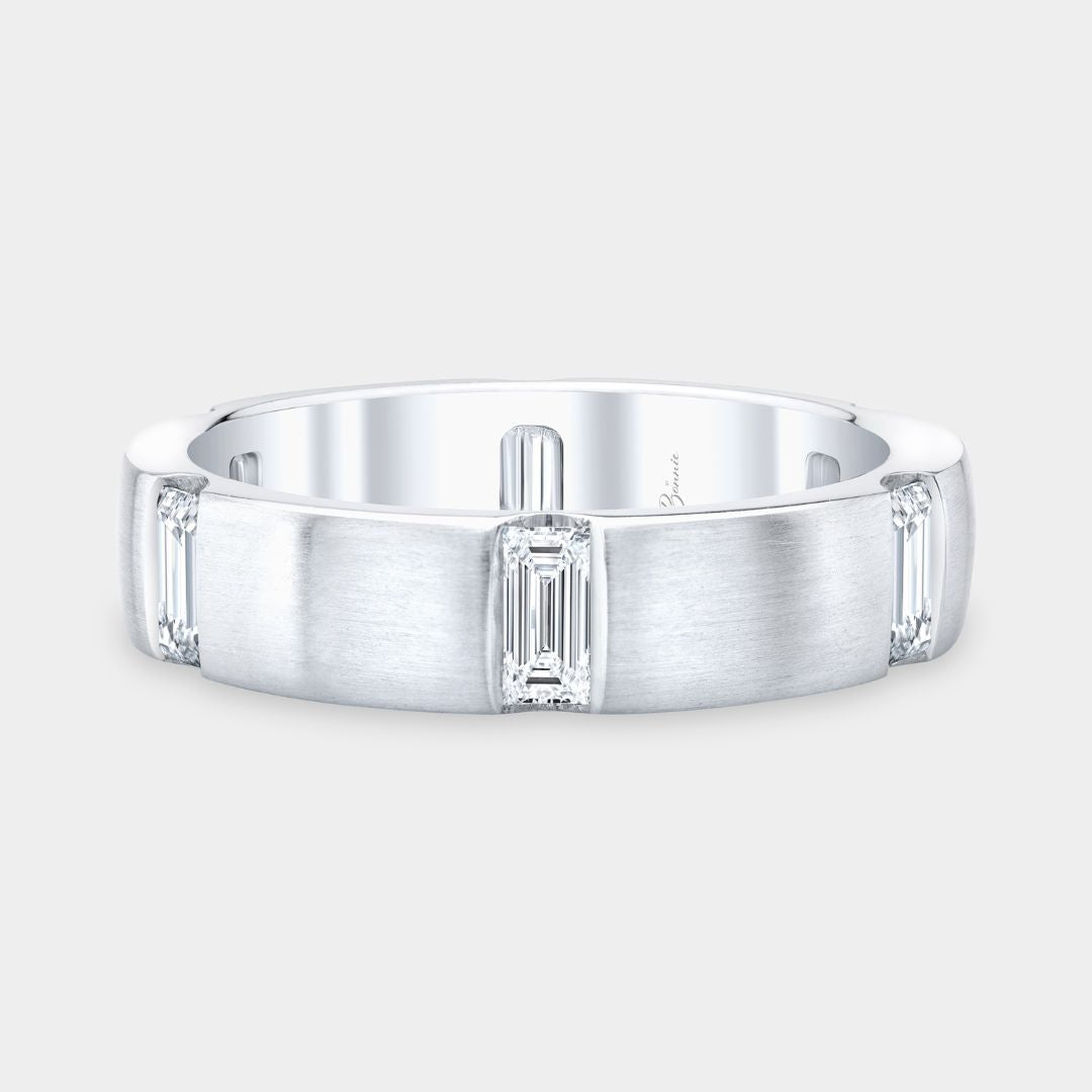 1ct Baguette Diamond 5.50mm Men's Platinum Eternity Band