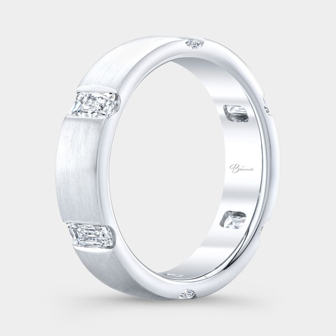 1ct Baguette Diamond 5.50mm Men's Platinum Eternity Band