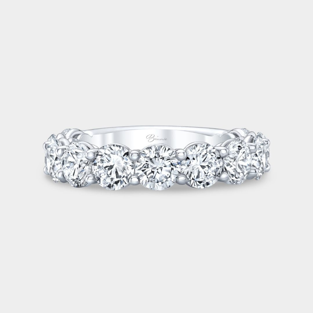 3.5ct Round Diamond 4.50mm Double Gallery Platinum Anniversary Band