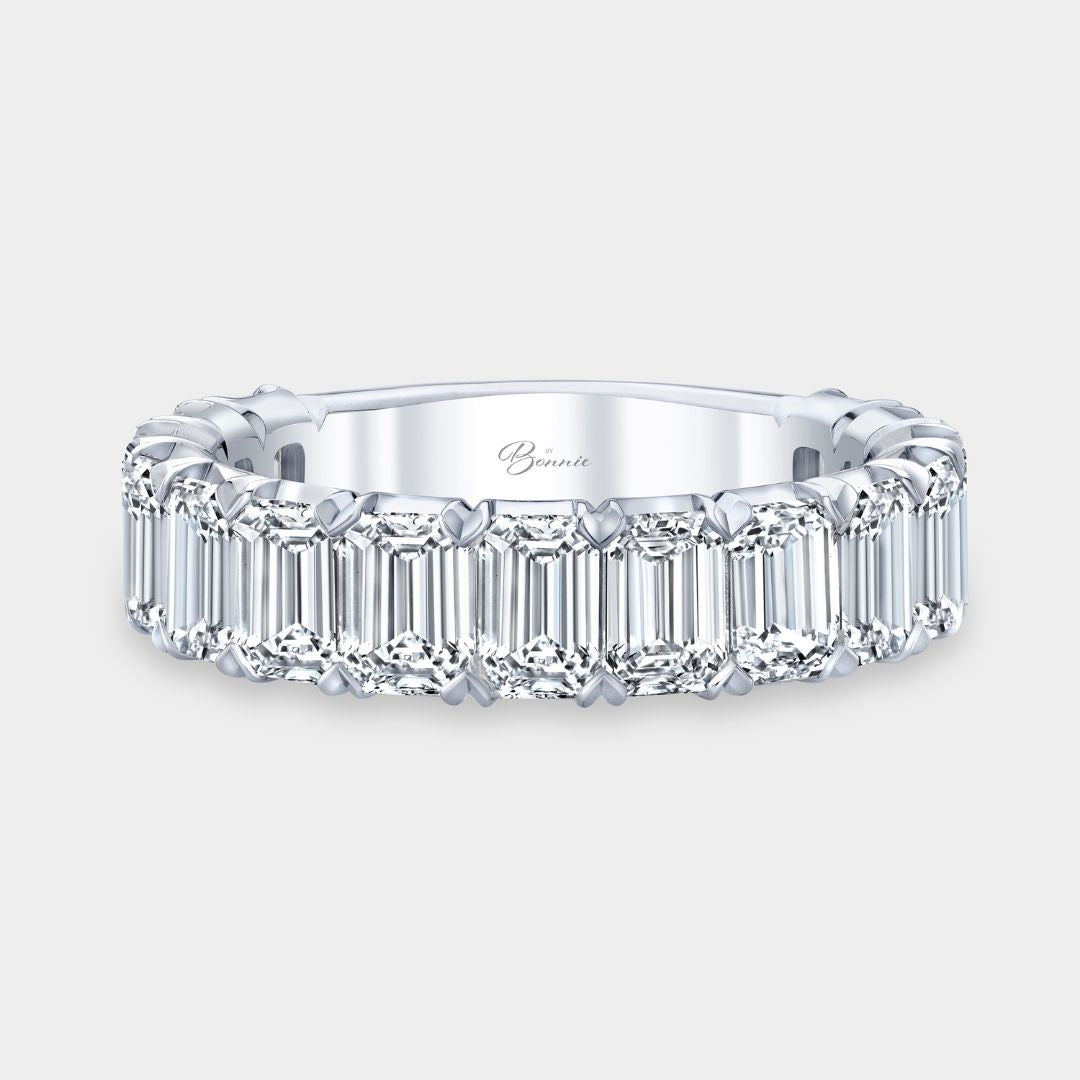 6ct Emerald Cut Diamond Chloe  5.20mm Platinum Wedding Band
