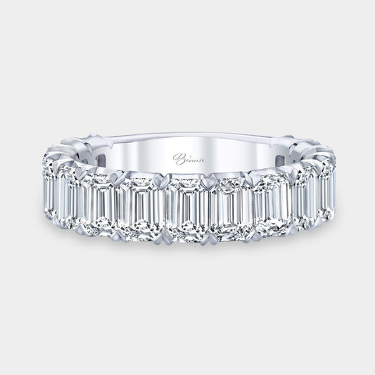 6ct Emerald Cut Diamond Chloe  5.20mm Platinum Wedding Band
