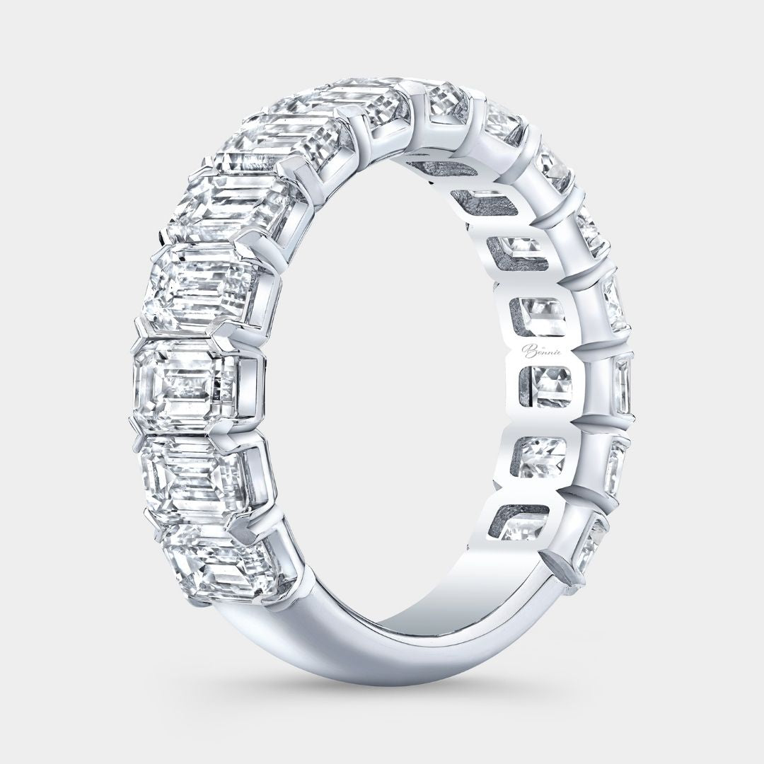 6ct Emerald Cut Diamond Chloe  5.20mm Platinum Wedding Band