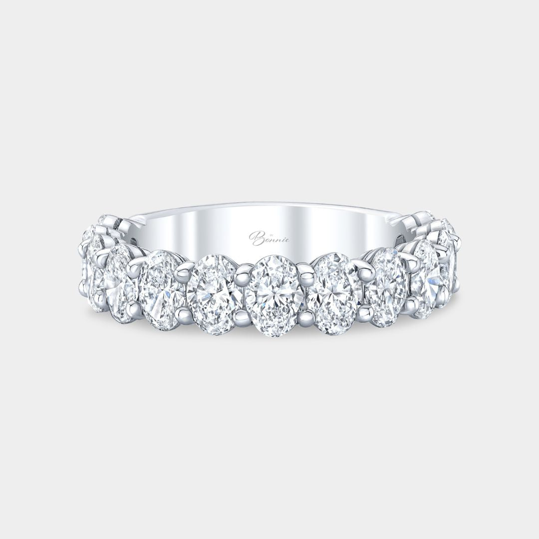 3.50ct Oval Diamond 5.0mm Double Gallery Platinum Anniversary Band