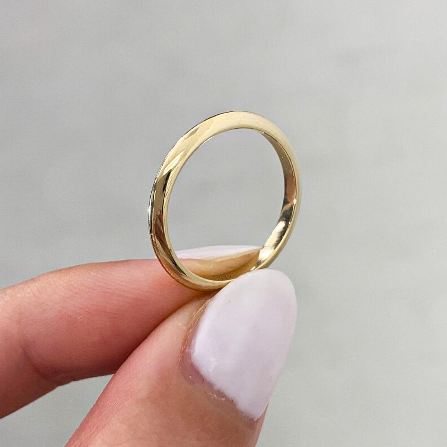 By Bonnie 14K yellow gold knife edge wedding band, 2.40mm polished