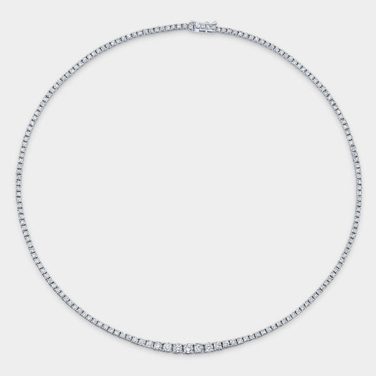 5ct Graduating Lab Grown Round Diamond Tennis Necklace