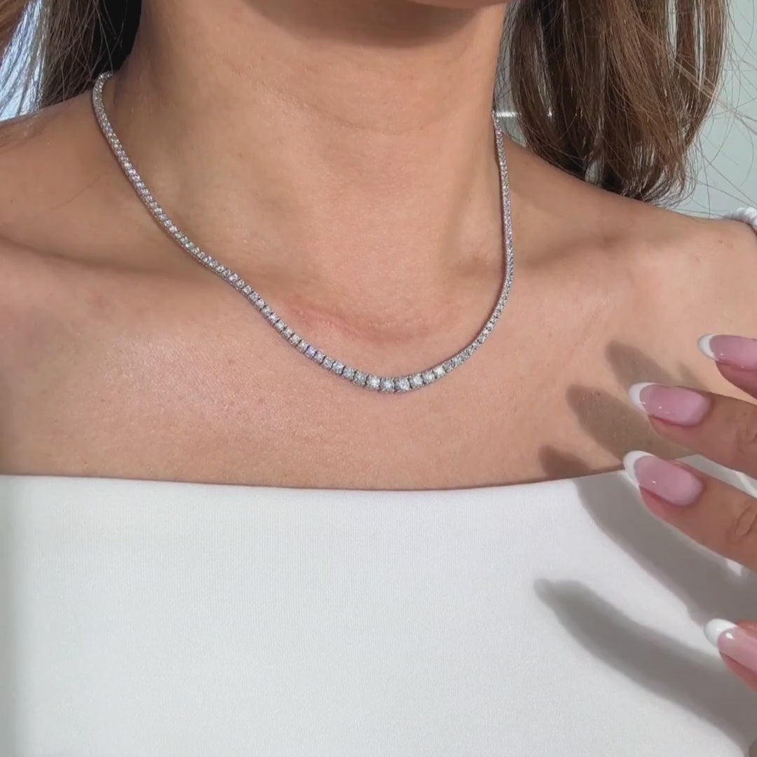 5ct Graduating Lab Grown Round Diamond Tennis Necklace – By Bonnie