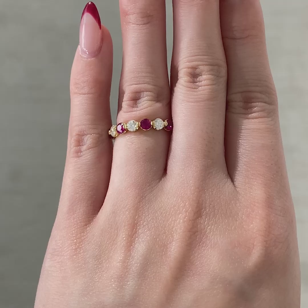 .52 Diamond and Ruby Wedding Ring Wrap in Silver,(G-H,I2)(0.52Ct) Size 1.50ct Round Diamond Ruby Single Shared Prong Yellow Gold Wedding