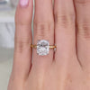 Video of cushion diamond solitaire ring with hidden halo in two-tone setting