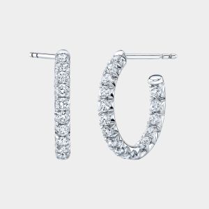 The Jackie 0.75 Inch Inside Out Diamond Hoop Earrings