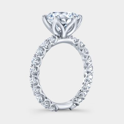 2.50ct Round Diamond 6 Prong Tulip U Gallery Engagement Ring