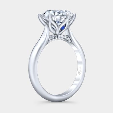 3.50ct Round Diamond Tulip Diamond Bridge Solitaire Engagement Ring