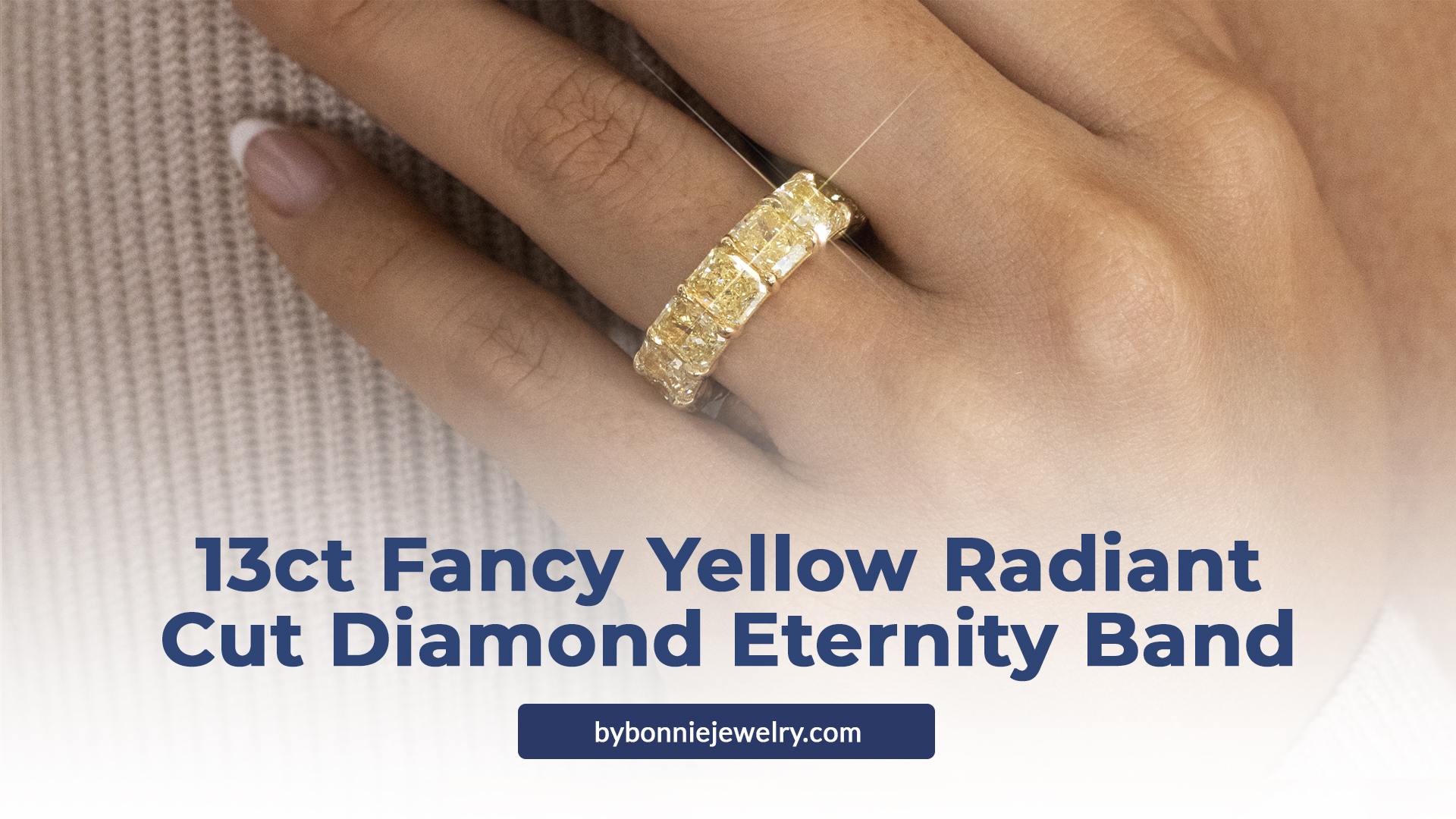 13ct Fancy Yellow Radiant Cut Diamond Eternity Band