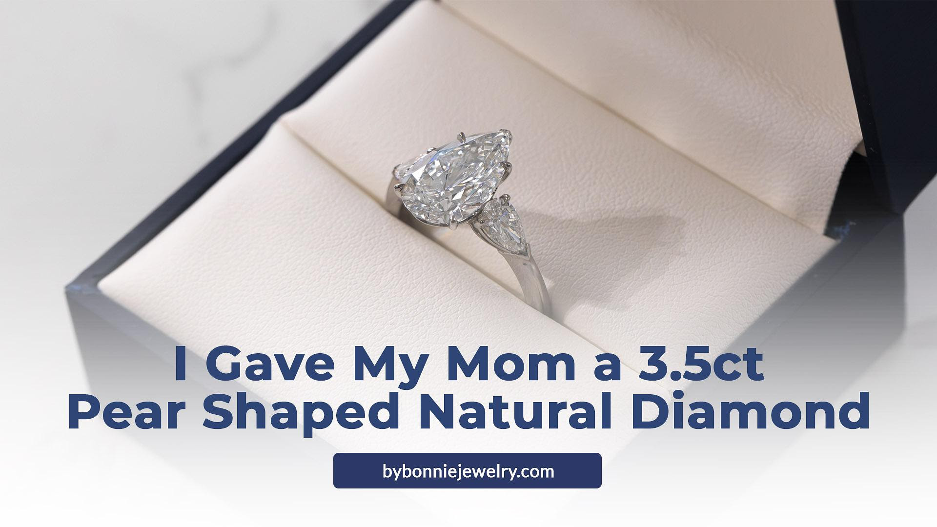 3.5 carat pear shape diamond ring