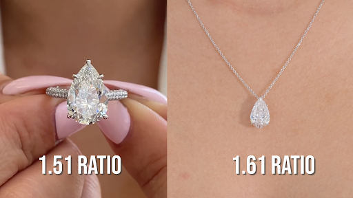 1.51 Ratio Pear Diamond Ring Vs. 1.61 Ratio Pear Diamond Pendant