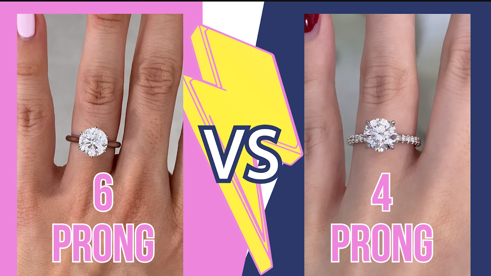 6 Prong vs 4 Prong Round Cut Diamond Ring