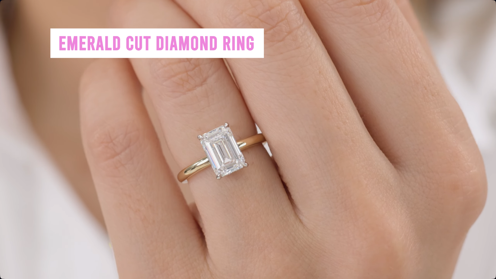 Elongated Emerald Cut Diamond Ring