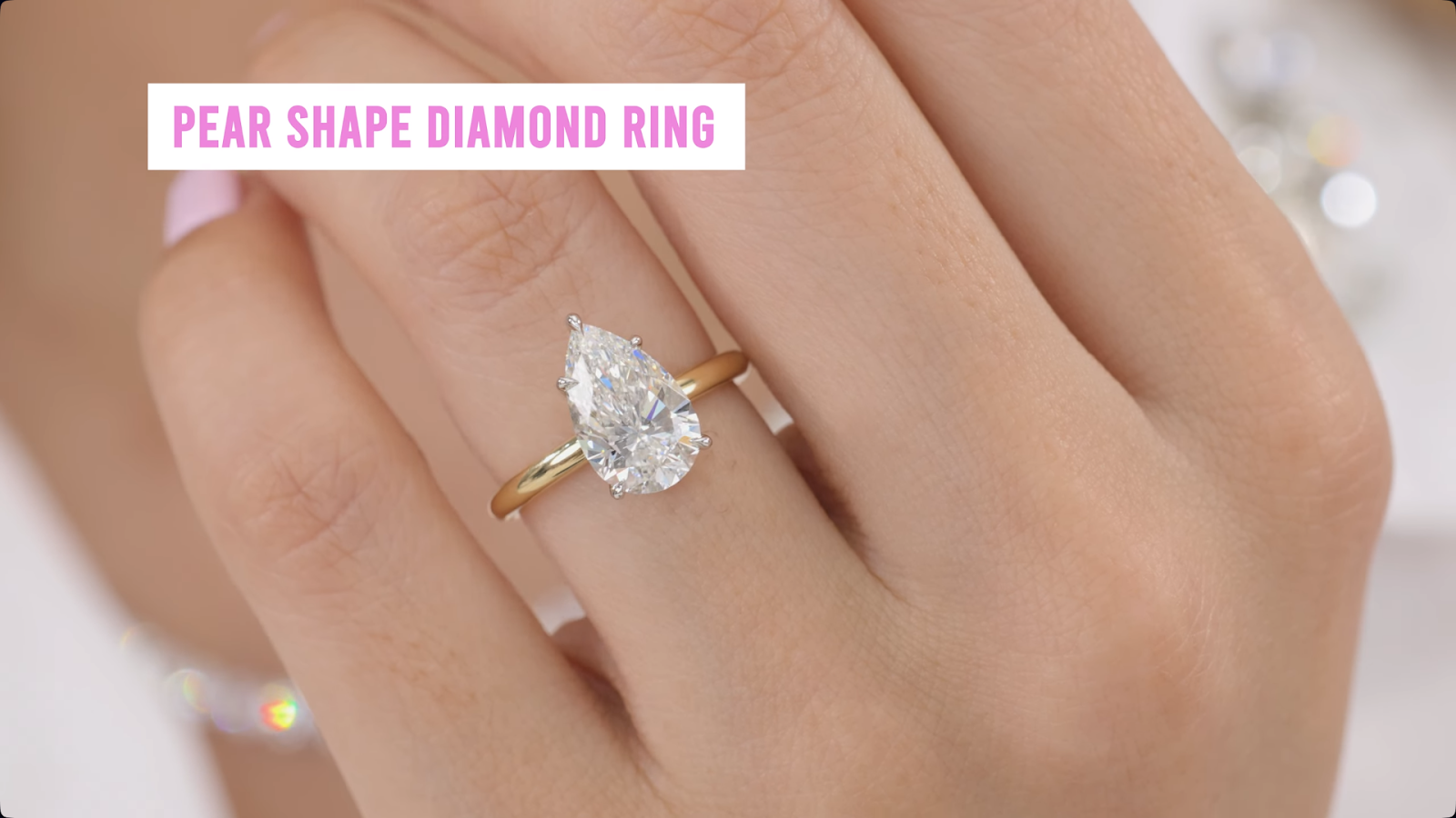 Elongated Pear Cut Diamond Ring