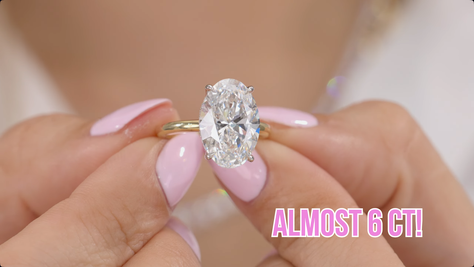 Elongated Oval Cut Diamond Ring