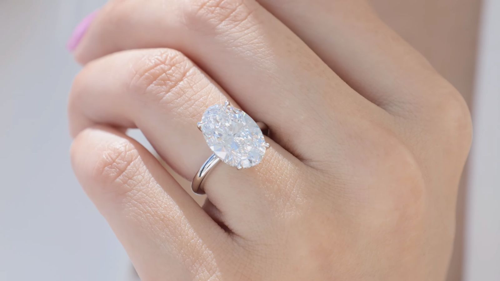 5.5-carat lab-grown oval diamond.