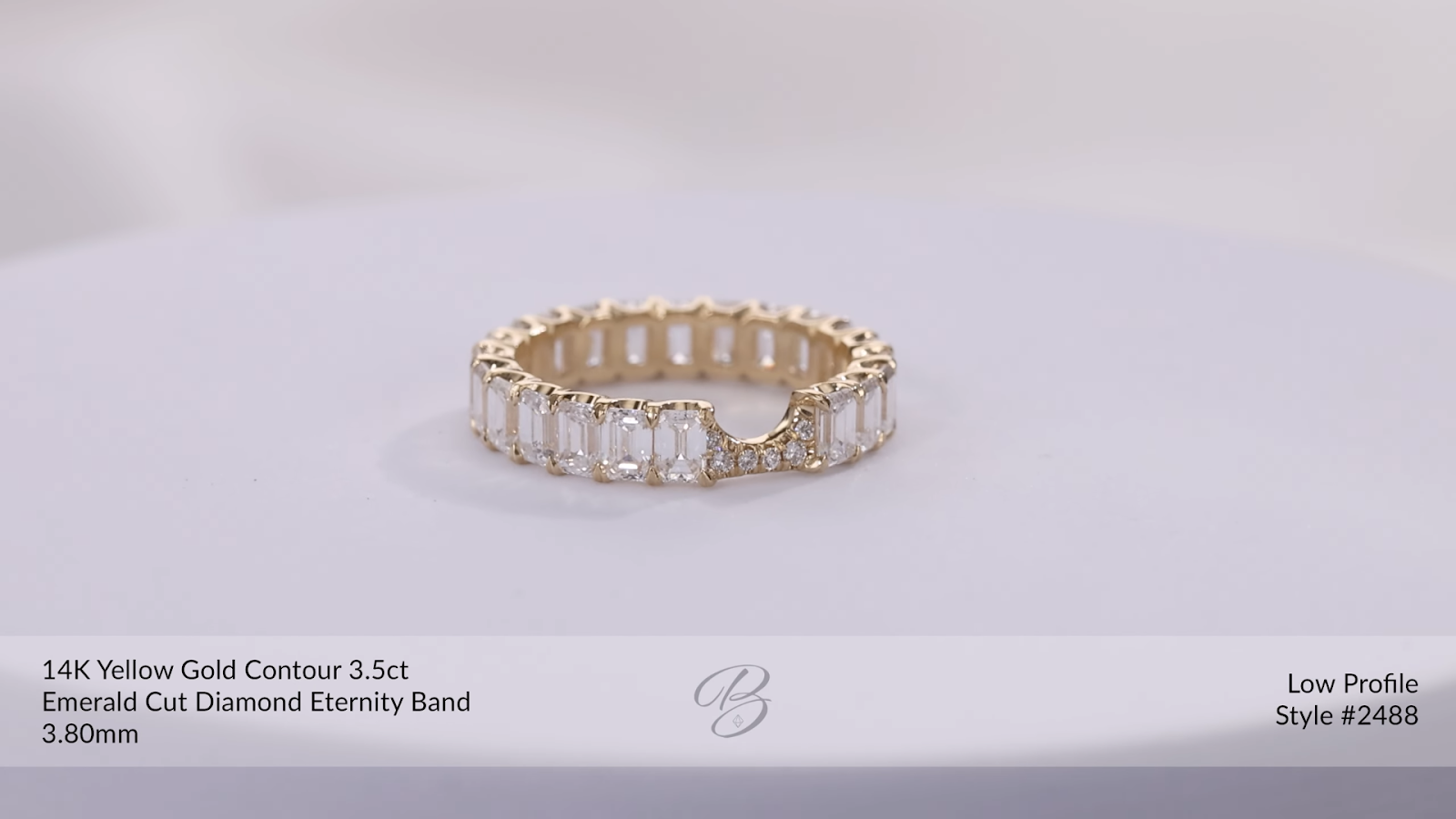 14k Yellow Gold Low Profile Eternity Wedding Band