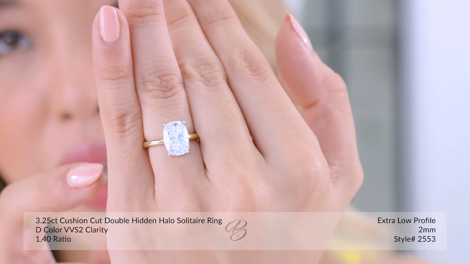 3.25ct Cushion Cut Double Hidden Halo