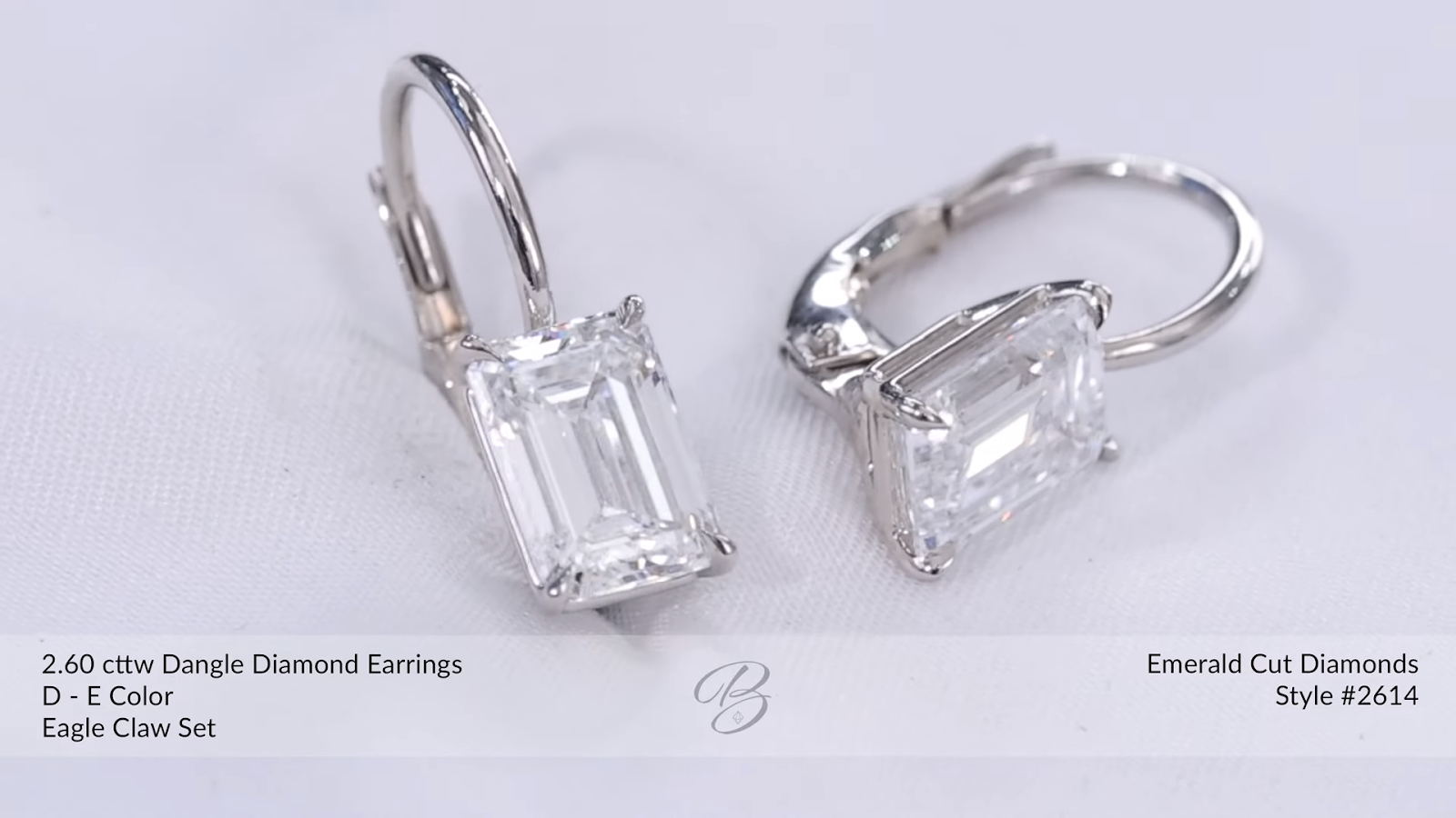 1.30ct Diamond and Platinum LeverBack Dangle Earrings