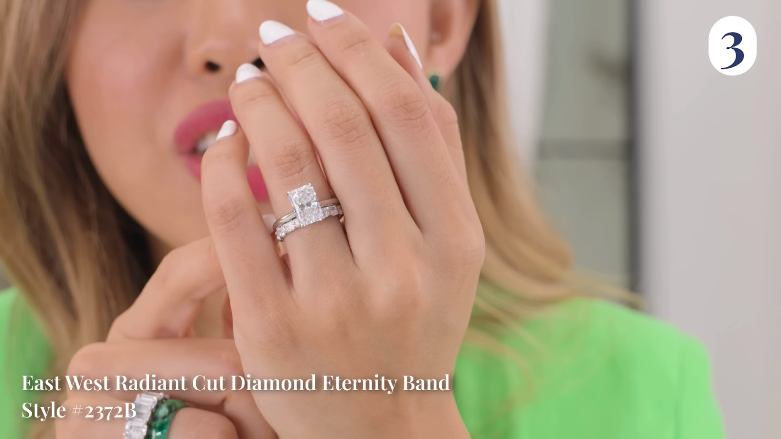 East West Petite Radiant Cut Diamond Eternity Band