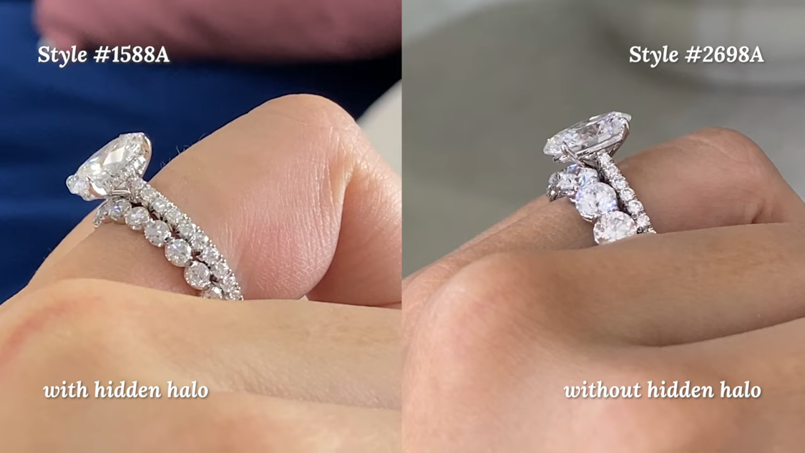 Oval Diamond Ring With Halo vs Without Halo