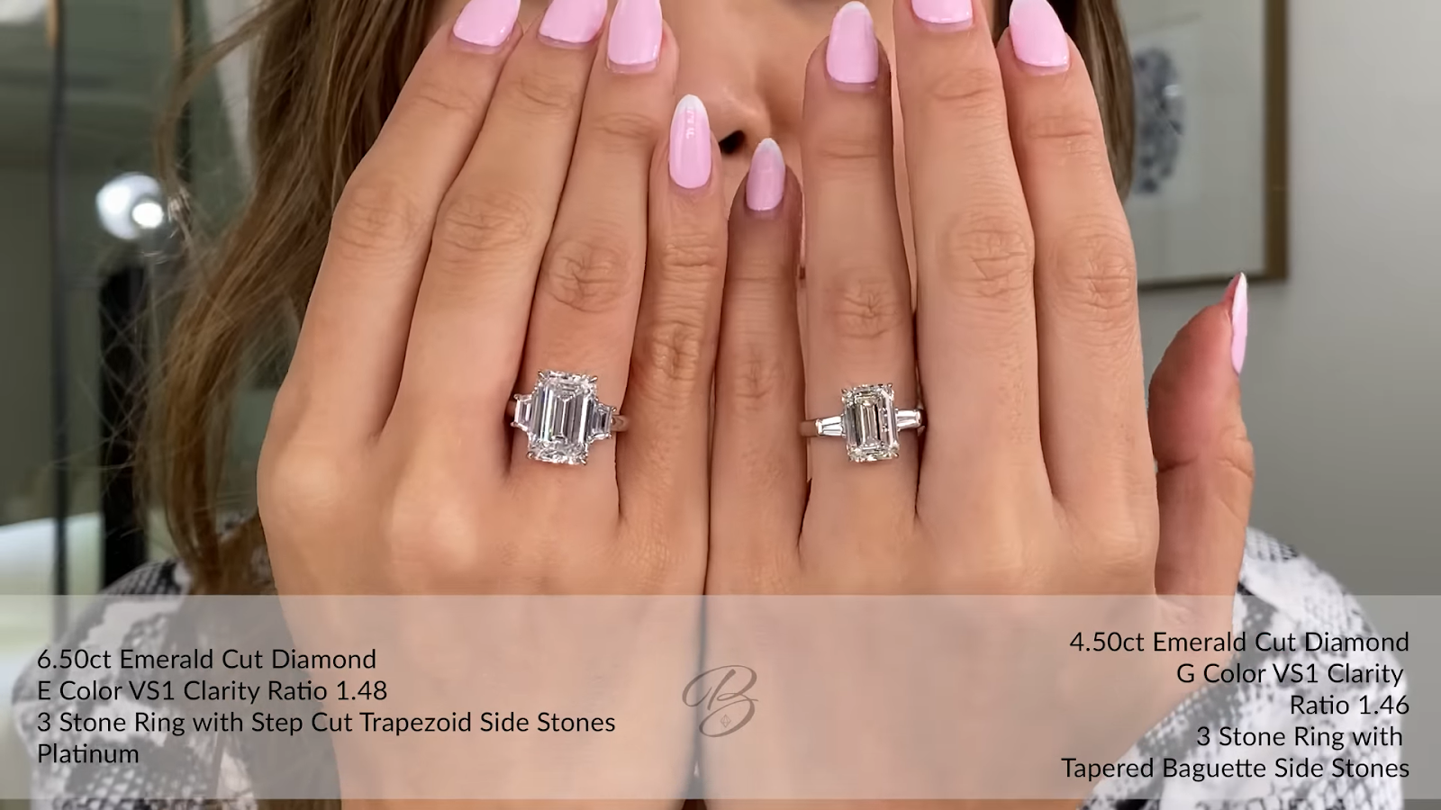 4 Carat Emerald Cut Sapphire Ring 18K White Gold